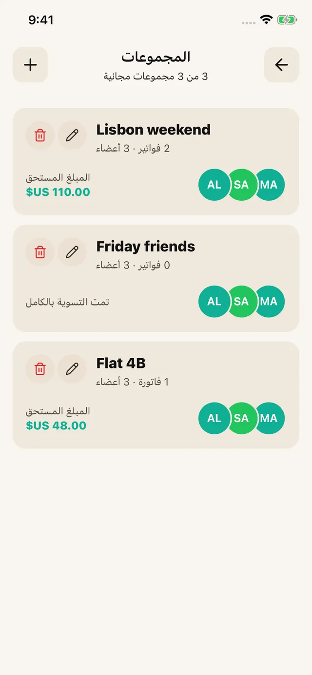 المجموعات