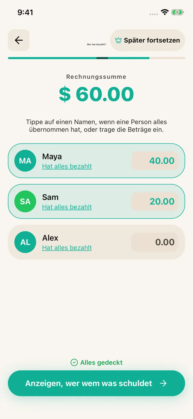 Zahlungen erfassen