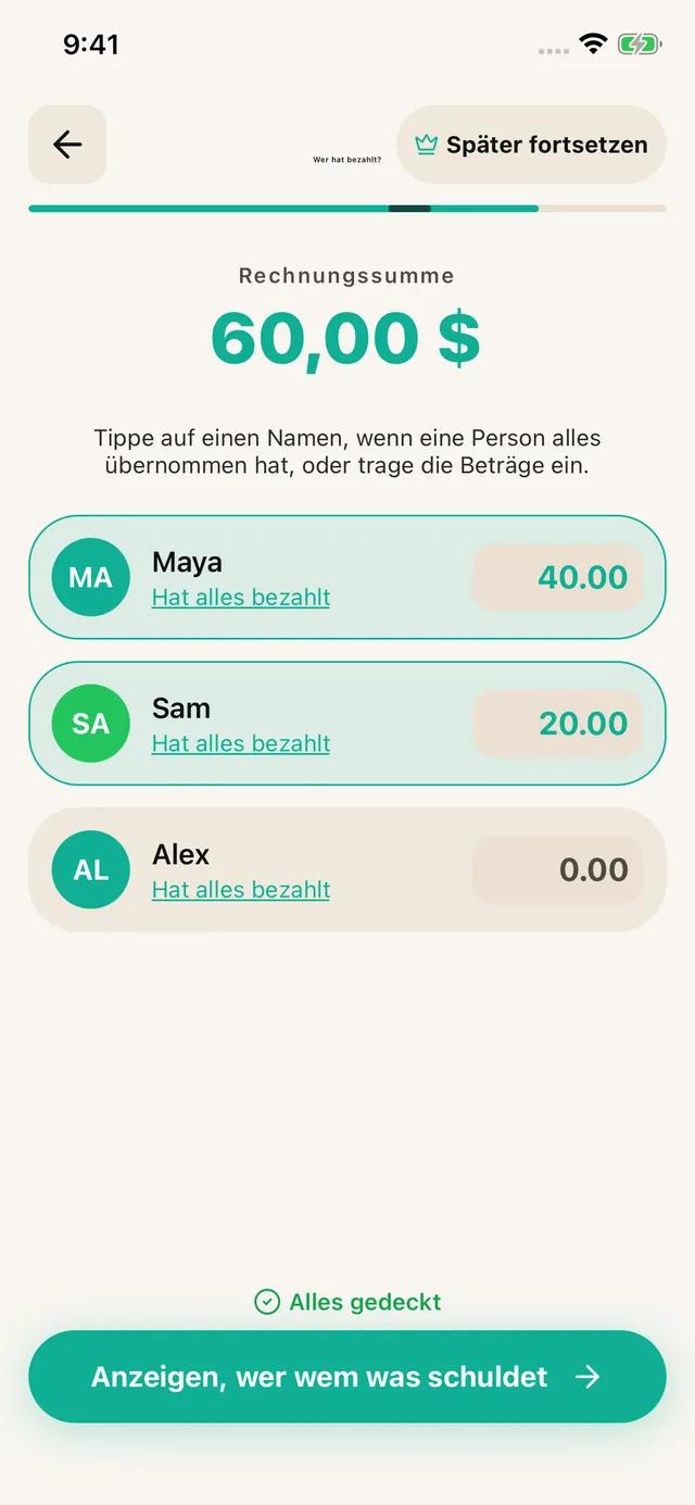 Zahlungen erfassen