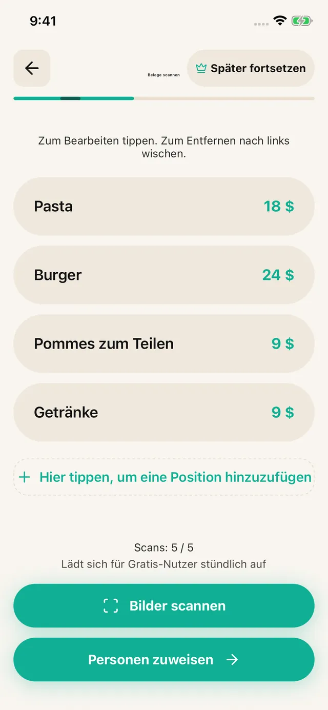 Beleg scannen und prüfen