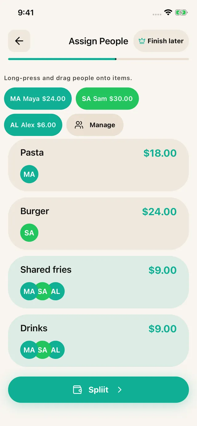 Give each item an owner