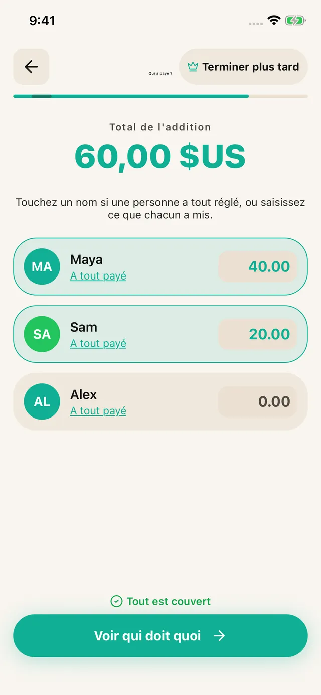 Noter qui a payé