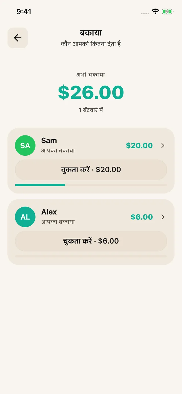 बकाया और वापसी