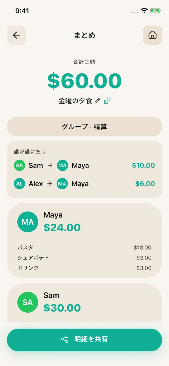 共有して記録する