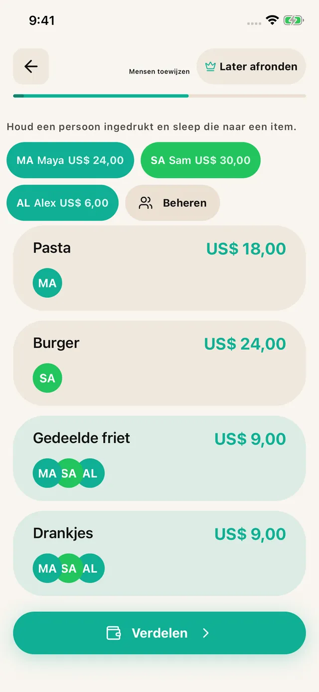 Wijs elk artikel toe
