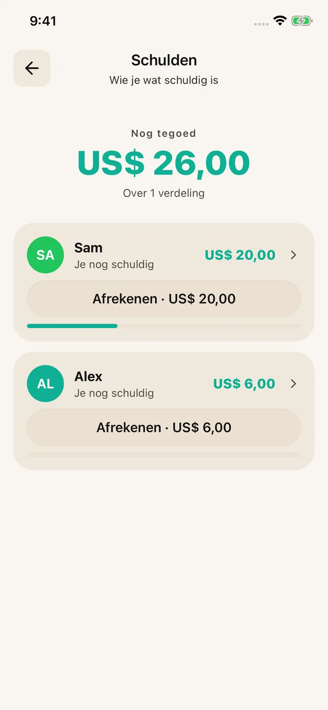 Schulden en terugbetalingen